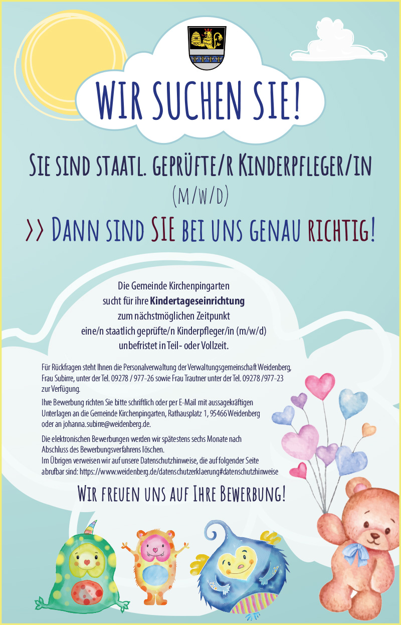 Stellenanzeige Kinderpfleger/in